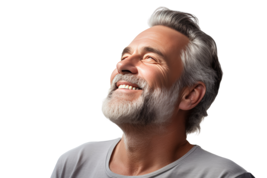 Relaxed businessman Isolated on transparent background.