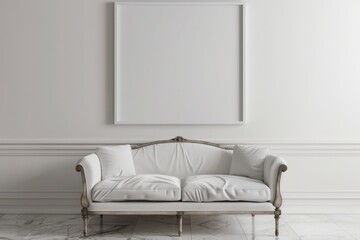White couch against white wall