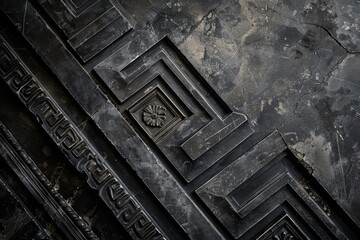 Ancient surreal meander roman, greek geometric patterns on marble. Luxurious stone designs on a rich marble background, exuding elegance and classical style