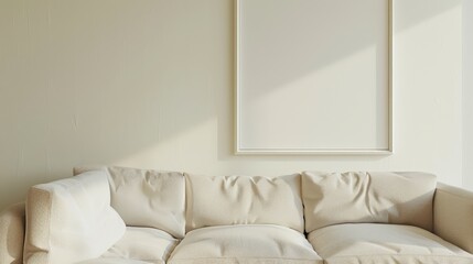 Fototapeta na wymiar White couch in living room by window