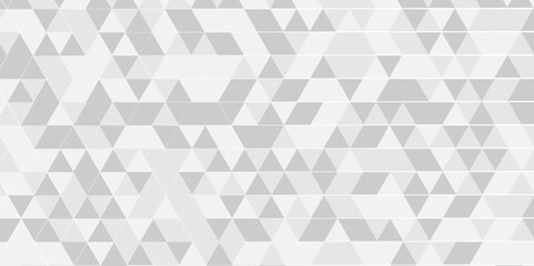 Vector geometric seamless technology gray and white triangle background. Abstract digital grid light pattern white Polygon Mosaic triangle Background, business and corporate background.