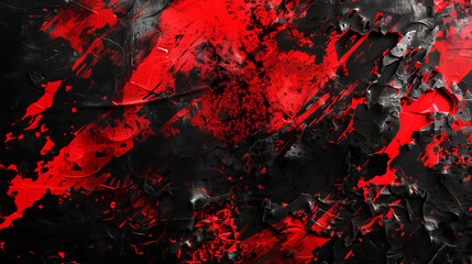 Black and red grunge texture background splashes peeled rough pain wallpaper - obrazy, fototapety, plakaty