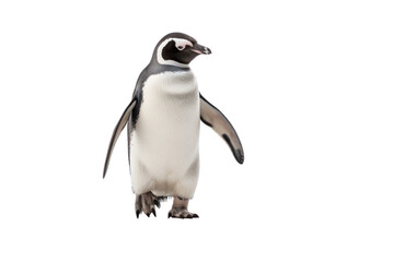 An adult penguin is walking, Isolated on transparent background.