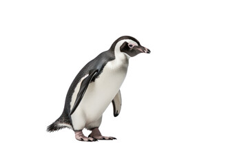 An adult penguin is walking, Isolated on transparent background.