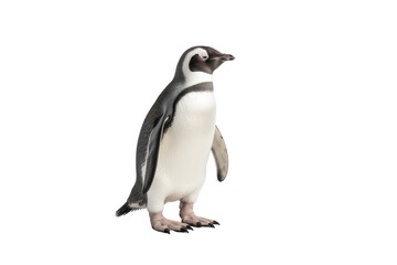 An adult penguin is walking, Isolated on transparent background.