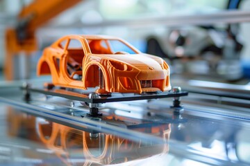car model printed on a 3D printer