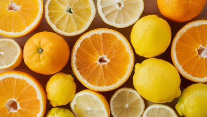 summer citrus fruits, from zesty oranges to tangy lemons. the juicy textures and sunny tones of citrus ,a burst of summer energy.