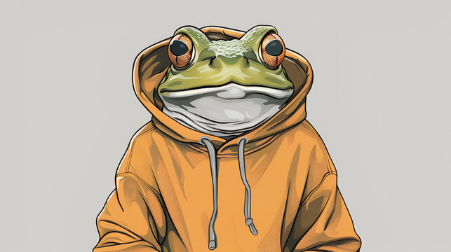 A Frog Person isolated vector illustration. Cartoon, generative ai