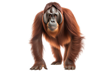 Orangutan walking , isolated on transparent background.