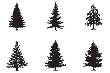 Christmas Tree silhouette vector bundile