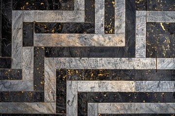 Ancient surreal meander roman, greek geometric patterns on marble. Luxurious stone designs on a rich marble background, exuding elegance and classical style - 784291570
