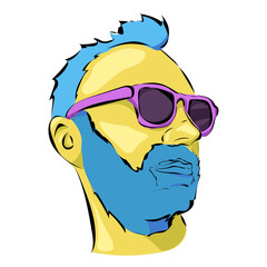 Mann mit Bart und Sonnenbrille