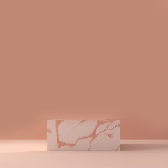 flat illustration of Podium design in light skin color product showcase marble effect
