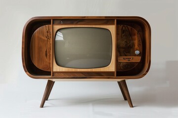 Classic television set with a wooden veneer finish, evoking a vintage aesthetic