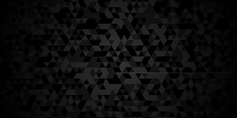 Vector geometric seamless technology gray and black triangle background. Abstract digital grid light pattern gray Polygon Mosaic triangle Background, business and corporate background.
