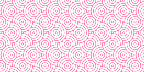 Overlapping Pattern Minimal diamond geometric waves spiral transparent and abstract circle wave line. pink seamless tile stripe geometric create retro square line backdrop pattern background.