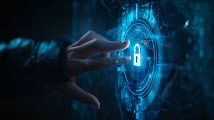 individual holding padlocked pad, ensuring data security