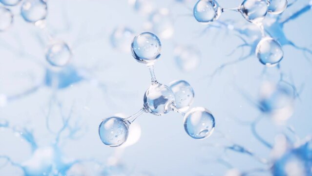 Molecule and biology nerve cell background, 3d rendering.