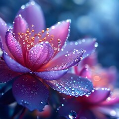 water drops on flower