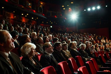 Audience at a Ceremony Captured from the Stage - obrazy, fototapety, plakaty