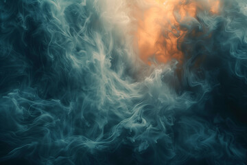 Abstract smoke and water creating feeling of disaster, natural catastrophe wallpaper background - obrazy, fototapety, plakaty