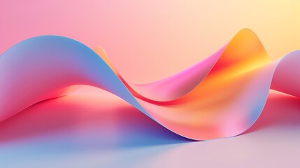 pink and white gradient curved shape white background