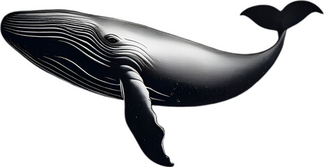 Close-up painting of a whale.