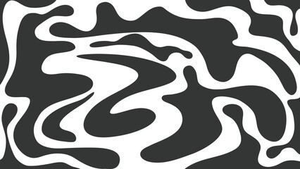 Organic fluid background seamless pattern black and white vector design template