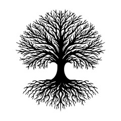 Tree silhouette collection vector illustration.Silhouettes of autumn trees.