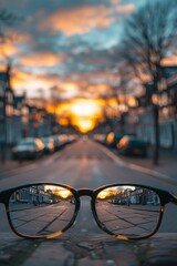 Blockchain investor, smart glasses, navigating compliance rules, on a technologically advanced bridge, cloudy weather.