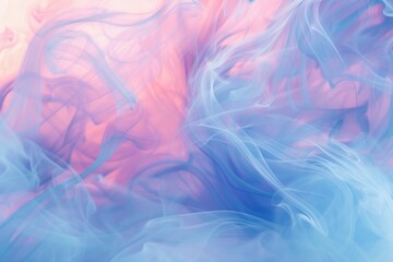 Fototapeta na wymiar Blue and pink smoke dance, soft light, dreamy 2D.