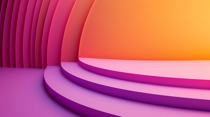 pink and white gradient curved shape white background