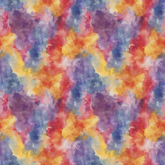 Vibrant watercolor cloudscape in mirrored symmetry