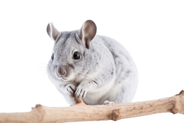 Obraz premium Gray chinchilla bathing in the sand, isolated on transparent background.