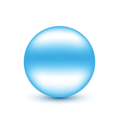 Blue sphere on white