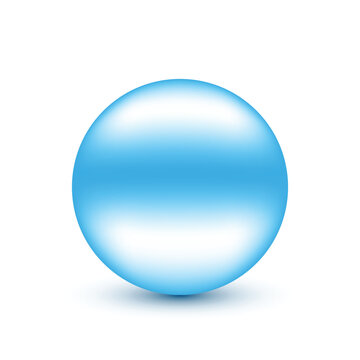 Blue sphere on white