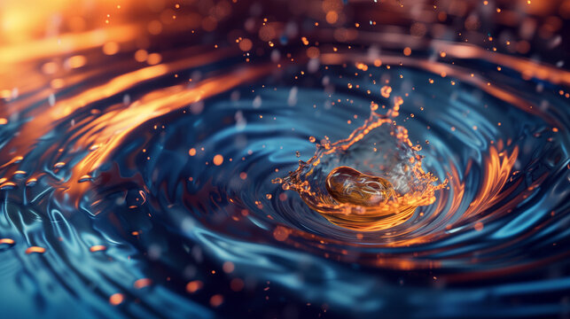 Colorful Water Splash, Vibrant Background.