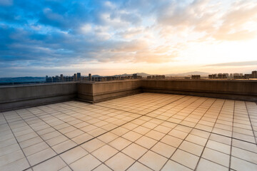 Empty rooftop of modern building