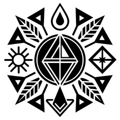 black and white star element