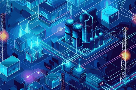 Advanced batteries and smart grids: Graphics depicting sustainable energy storage solutions and distributed energy resource optimization