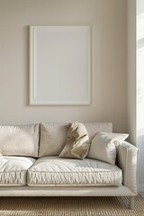 White couch in living room by window