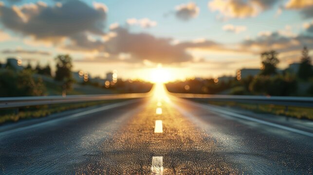 photorealistic highway on town background Generated with Ai tools