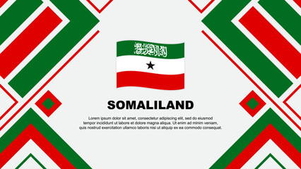 Somaliland Flag Abstract Background Design Template. Somaliland Independence Day Banner Wallpaper Vector Illustration. Somaliland Flag - obrazy, fototapety, plakaty
