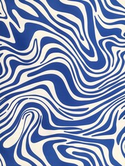 Blue and white background with wavy lines