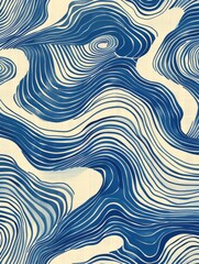 Fototapeta na wymiar Blue and white background with wavy lines