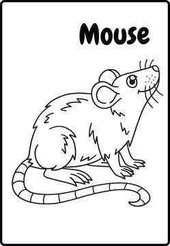 Black and White Farm Mouse Coloring Page