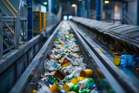 garbage conveyor in a recycling industry