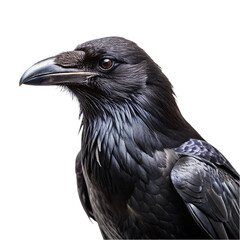 Portrait of Raven isolated on transparent background