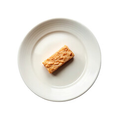 Tempeh on plate on transparent background