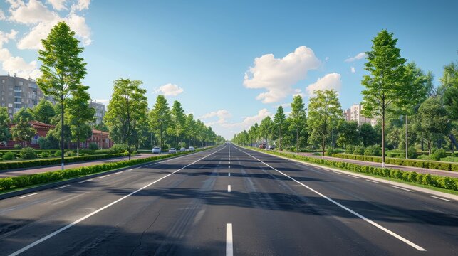 photorealistic highway on town background Generated with Ai tools